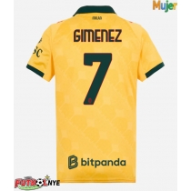 Camiseta AC Milan Santiago Gimenez #7 Tercera Equipación para mujer 2025-26 manga corta
